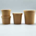 Eco-Friendly Craft Paper Noodle Containers Water-Based Coated Bowls and Lids Home Compostable with OEM Printing