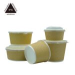 Good Selling Russian  Triple Wall Ripple Take Away Ripple Paper Bowl with Plastic Lids - Image 2