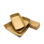 Disposable Paper Hot Dog Tray Rigid Boxes Loaf Bread Packaging Sausage Snack Biodegradable Corn Hot Dog Packaging Coated Paper