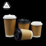 Double Walled Coffee Paper Cups with Lids | Food Grade White Take Away Cups – Image 5