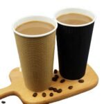 Private Label Ripple Paper Cup with Lids Craft Paper Premium Coffee Cup Custom Print Paper Gold Foil Lu Ripple Wall Accept - Image 4