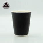Private Label Ripple Paper Cup with Lids Craft Paper Premium Coffee Cup Custom Print Paper Gold Foil Lu Ripple Wall Accept - Image 4