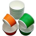 Greaseproof Corrugated Hot Soup Noodle Paper Bowl with Lids Embossing ZEROLEAK Brand