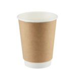 Paper Cup Grey Eco Disposal Hot Beverage Double Wall Kraft  ECO Friendly