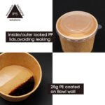 Ripple Greaseproof Paper Bowl with Board Lid | Eco-Friendly Disposable Bowl Combo - Image 6