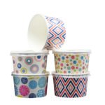 Ice Cream Cup Double Wall Paper with Lids Customized Good Quality Disposable Paper Containers for Cake Cake Bowl Drink Cup - Image 4