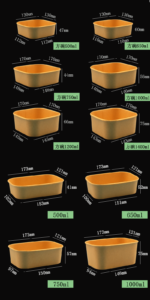 Eco Friendly Packaging 500ml 1400ml Takeaway Takeout White Kraft Square Salad Bowls Paper Food Container With Lid - Image 2