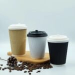 Zeroleak Free Designs Disposal Triple Layer Ripple Paper Cups with Lids and Sleeves - 画像 (5)